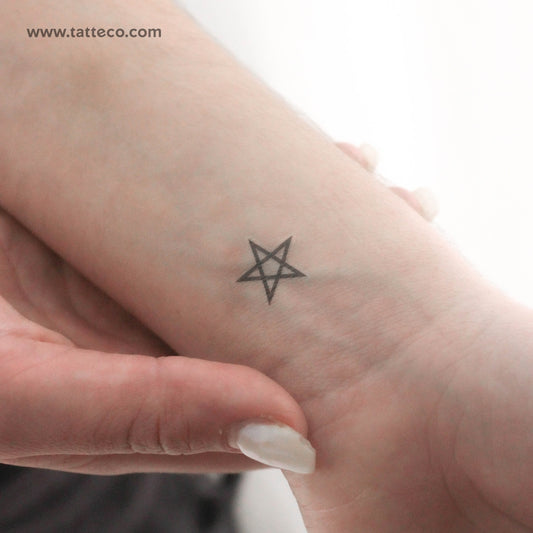Tatuaje temporal de pentagrama - Juego de 3
