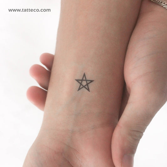 Tatuaje temporal de pentagrama - Juego de 3