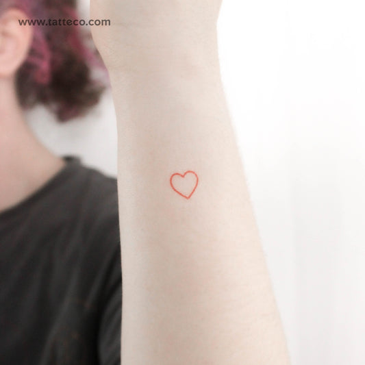 Tatuaje temporal de corazón rojo (juego de 3)