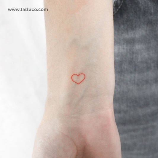 Tatuaje temporal de corazón rojo (juego de 3)