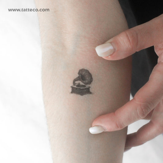 Tatuaje temporal de gramófono vintage (juego de 3)