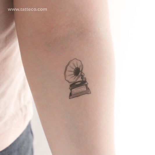 Tatuaje temporal de gramófono - Juego de 3