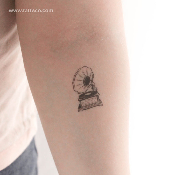 Gramophone Temporary Tattoo - Set of 3