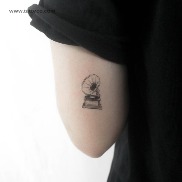 Gramophone Temporary Tattoo - Set of 3