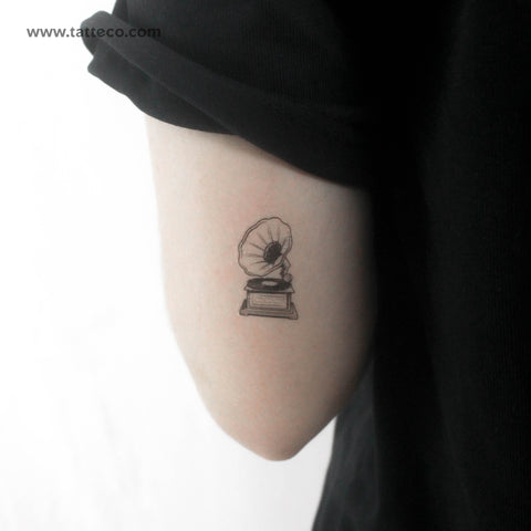 Gramophone Temporary Tattoo - Set of 3