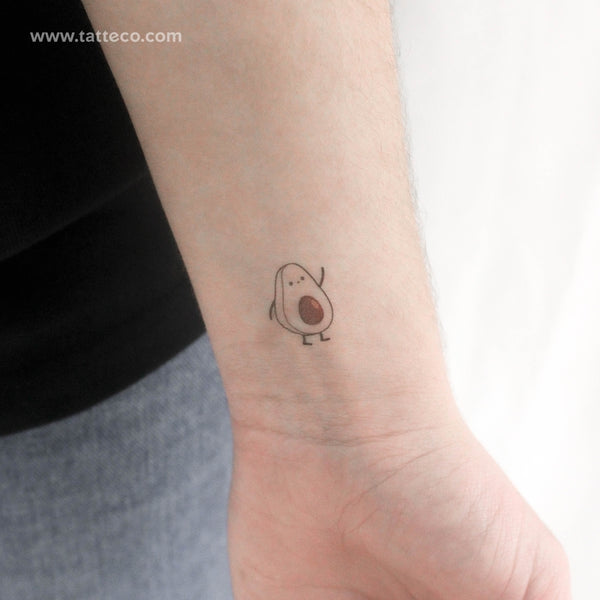 Mismatching Avocado And Seed Temporary Tattoo - Set of 3