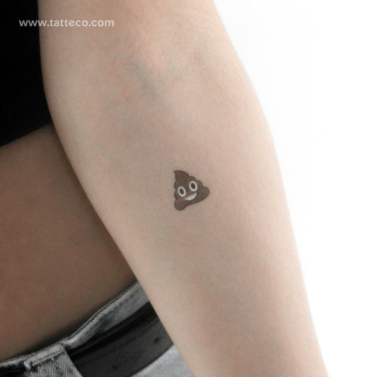 Tatuaje temporal de emoji de caca (juego de 3)