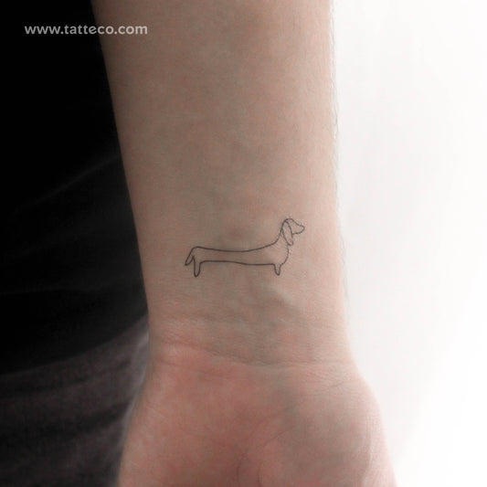 Tatuaje temporal de perro salchicha - Juego de 3