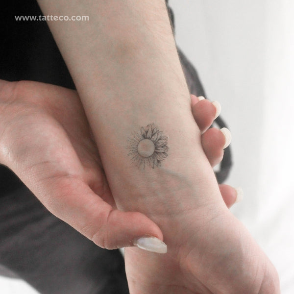 Sunflower Sun Temporary Tattoo - Set of 3