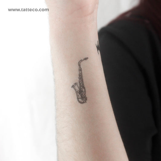 Tatuaje temporal de saxofón - Juego de 3