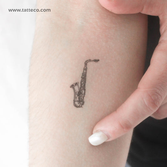 Tatuaje temporal de saxofón - Juego de 3