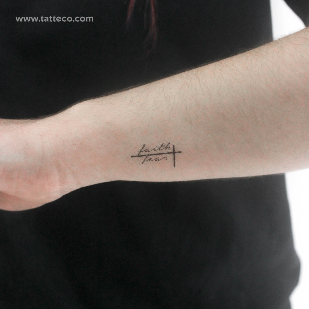 Small Faith Over Fear Temporary Tattoo - Set of 3