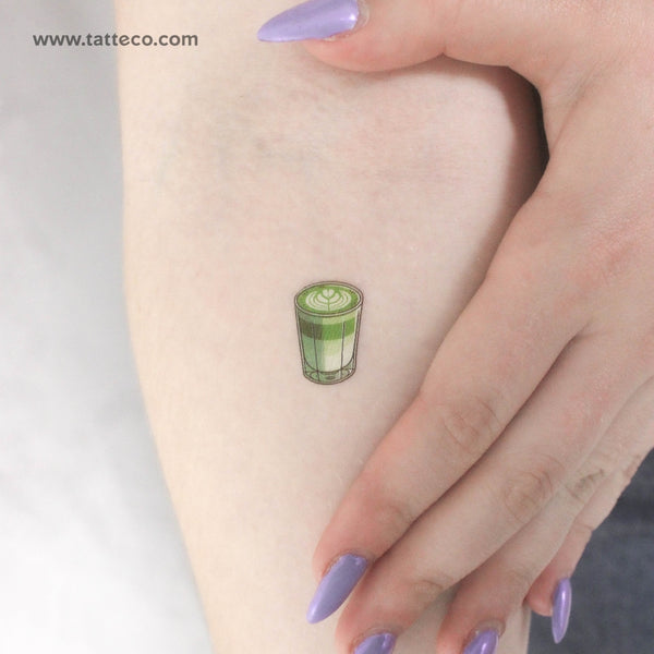 Little Matcha Latte Temporary Tattoo - Set of 3