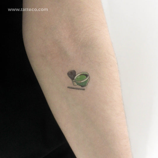 Tea Matcha Temporary Tattoo - Set of 3