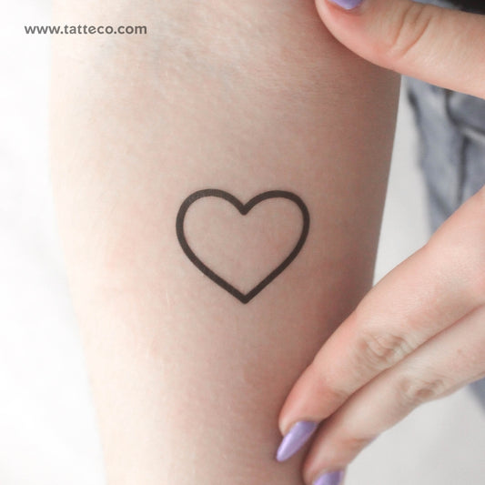 Tatuaje temporal de contorno de corazón - Juego de 3