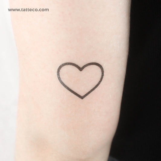 Tatuaje temporal de contorno de corazón - Juego de 3