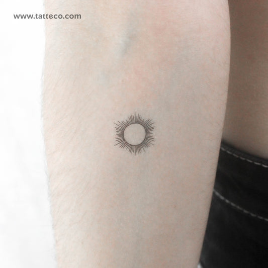 Tatuaje temporal del sol del zodiaco - Juego de 3