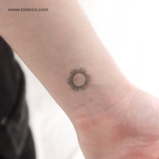 Tatuaje temporal del sol del zodiaco - Juego de 3