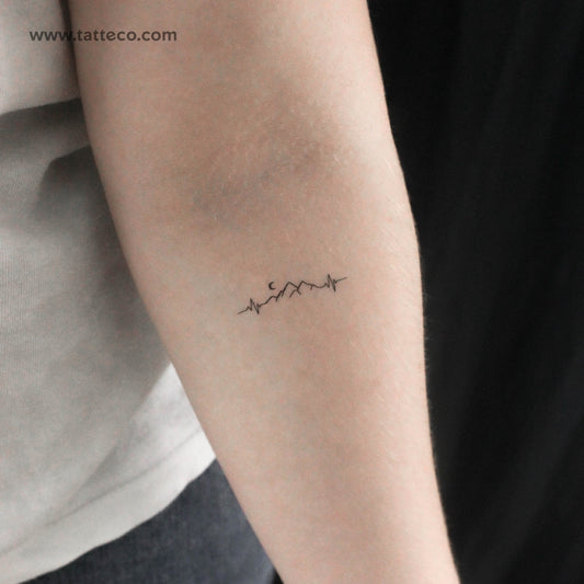 Tatuaje temporal de latido de montaña - Juego de 3