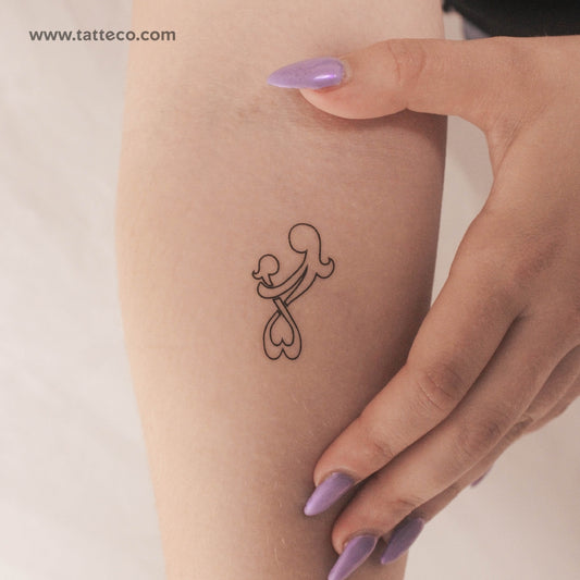 Tatuaje temporal de madre e hija con el símbolo del infinito (juego de 3)