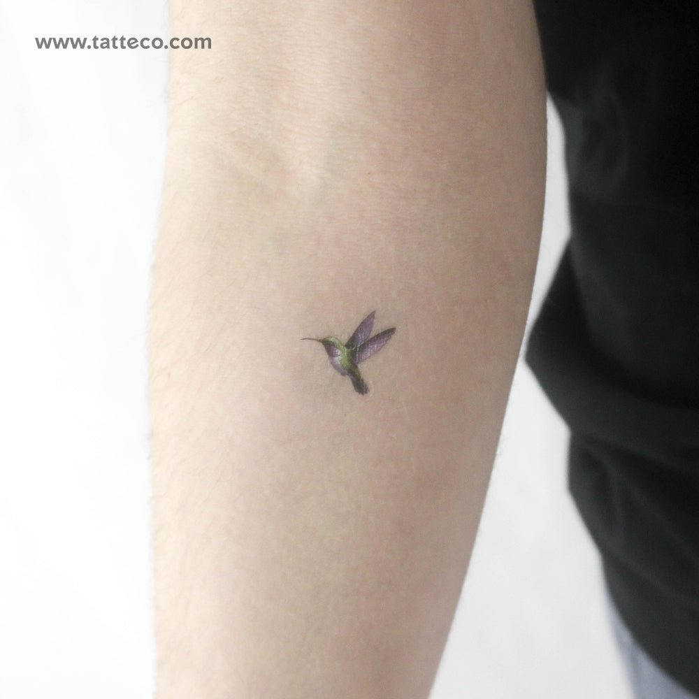 Watercolor Hummingbird Temporary Tattoo - Set of 3