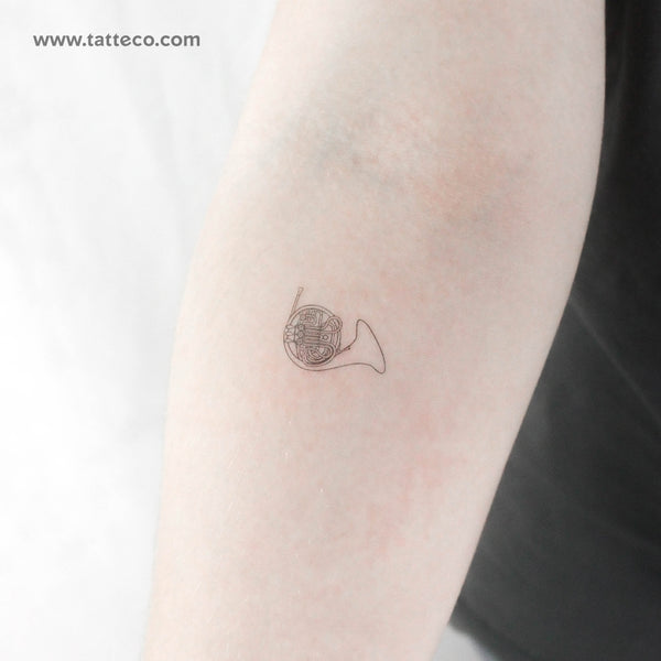 French Horn Temporary Tattoo - Set of 3