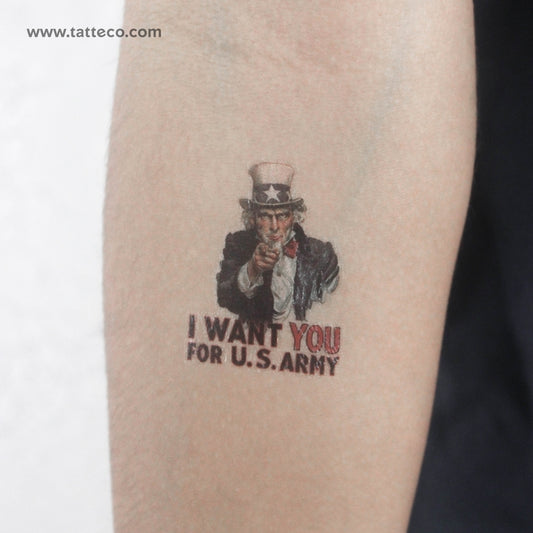 Tatuaje temporal del Tío Sam - Juego de 3