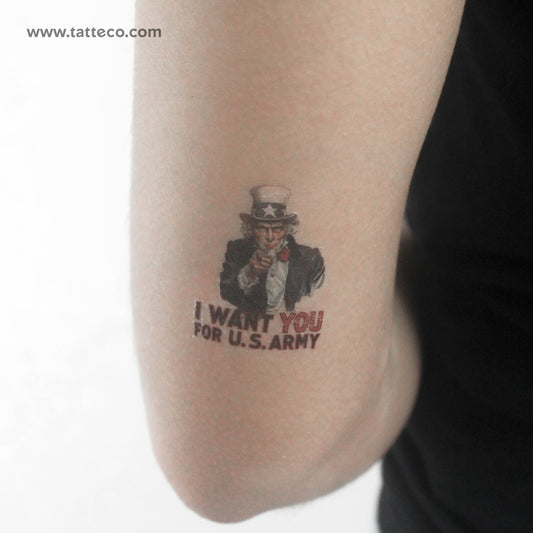 Tatuaje temporal del Tío Sam - Juego de 3