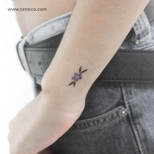 Watercolor Forget-me-not Flower Temporary Tattoo - Set of 3