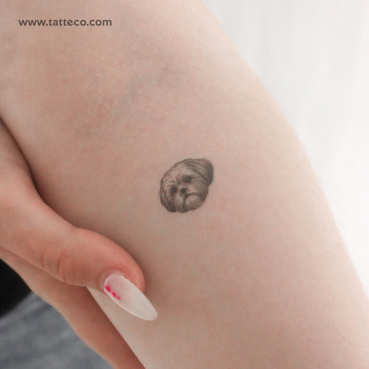 Fine Line Shih Tzu Portrait Temporary Tattoo - Set of 3