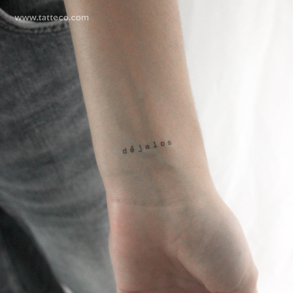 Tatuaje temporal "Déjalos" de máquina de escribir - Juego de 3
