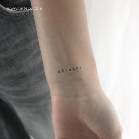 Tatuaje temporal "Déjalos" de máquina de escribir - Juego de 3