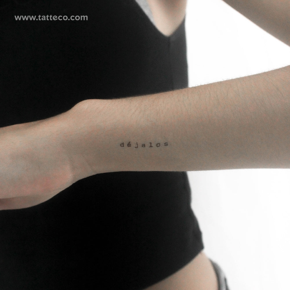 Tatuaje temporal "Déjalos" de máquina de escribir - Juego de 3