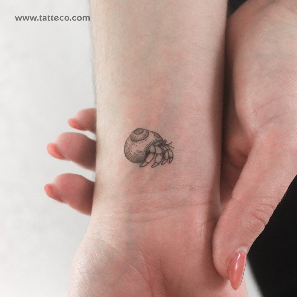 Tatuaje temporal de cangrejo ermitaño (juego de 3)