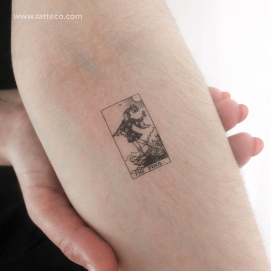 Little The Fool Tarot Card Temporary Tattoo - Set of 3