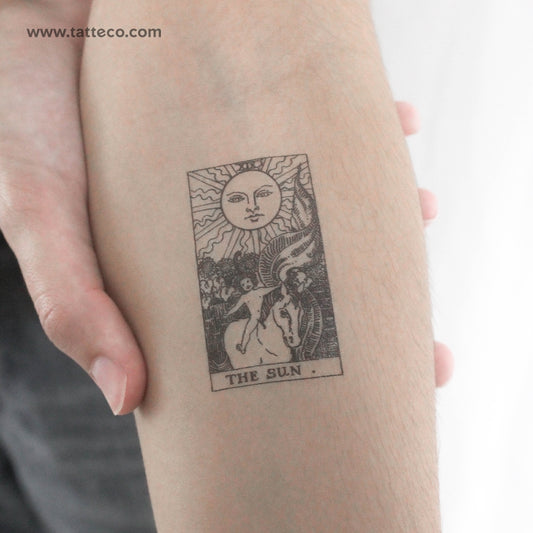 The Sun Tarot Card Temporary Tattoo - Set of 3