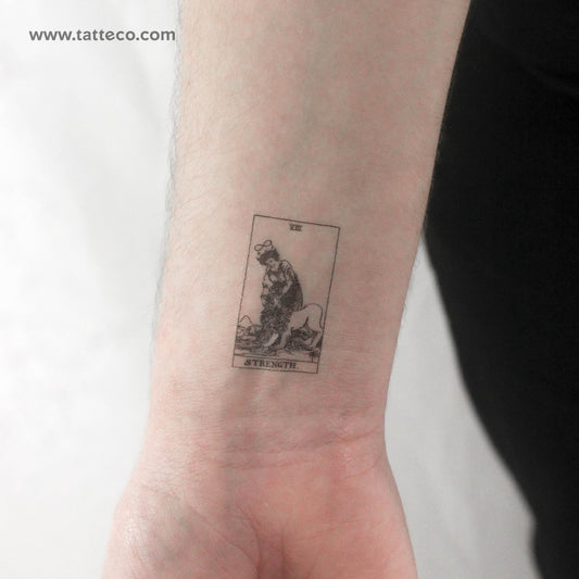 Little Strength Tarot Card Temporary Tattoo - Set of 3