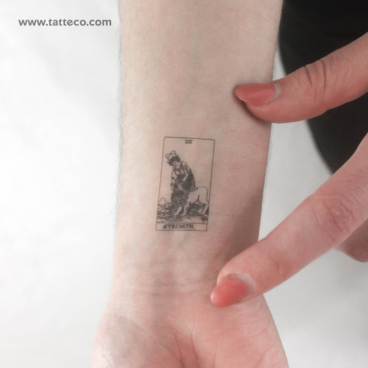 Little Strength Tarot Card Temporary Tattoo - Set of 3