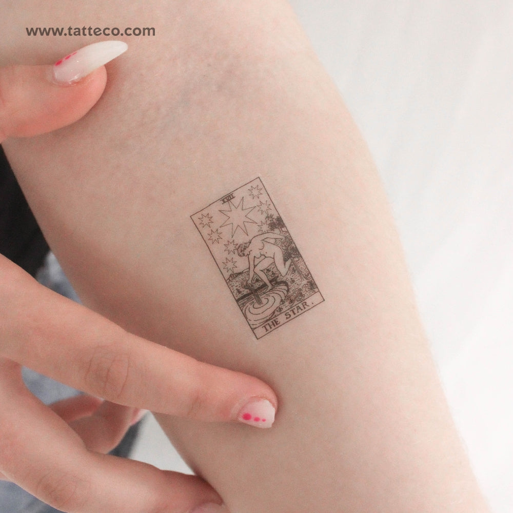 Tatuaje temporal de la carta del Tarot Little The Star (juego de 3)