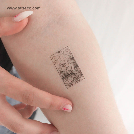 Tatuaje temporal de la carta del Tarot Little The Star (juego de 3)