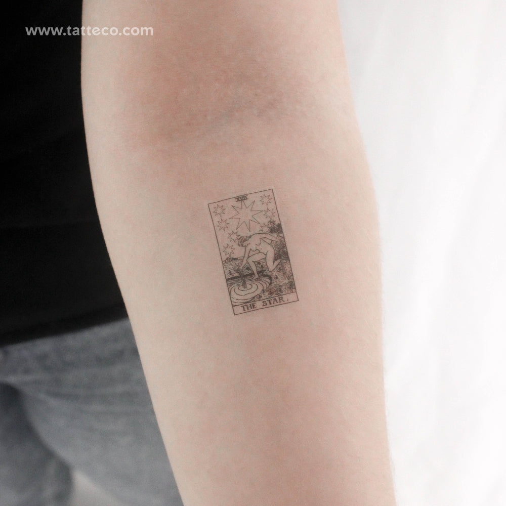 Tatuaje temporal de la carta del Tarot Little The Star (juego de 3)