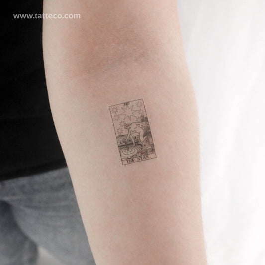 Tatuaje temporal de la carta del Tarot Little The Star (juego de 3)