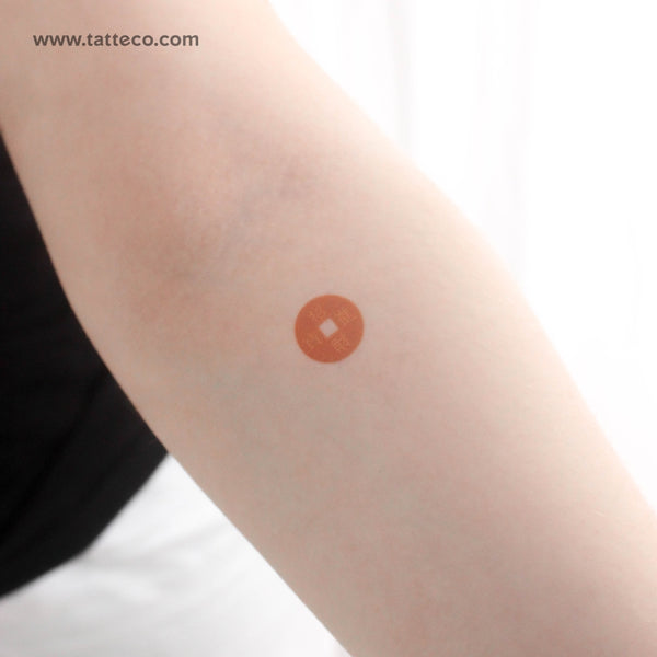 Feng Shui Coin Temporary Tattoo - Set of 3