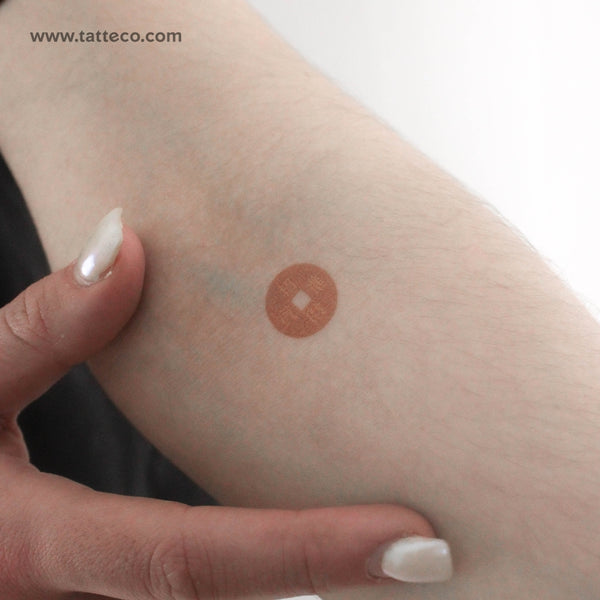 Feng Shui Coin Temporary Tattoo - Set of 3