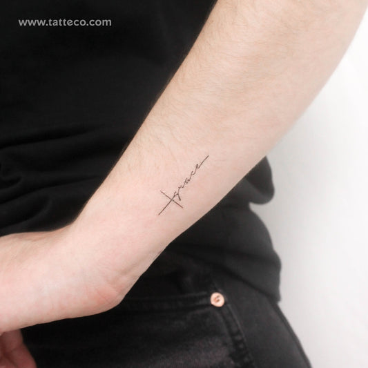 Tatuaje temporal de la cruz de la gracia - Juego de 3