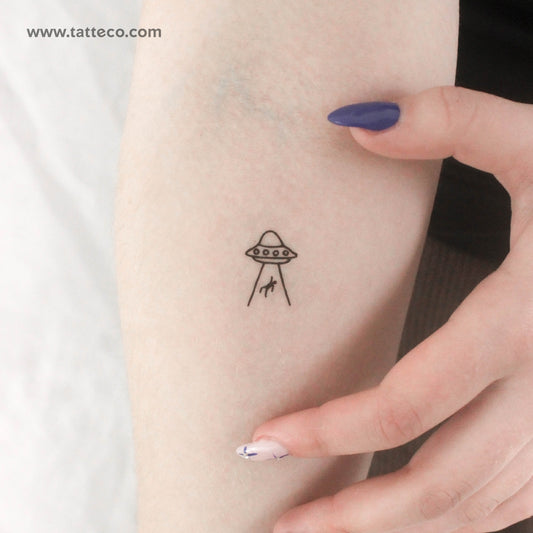 Small Alien Abduction Temporary Tattoo - Set of 3