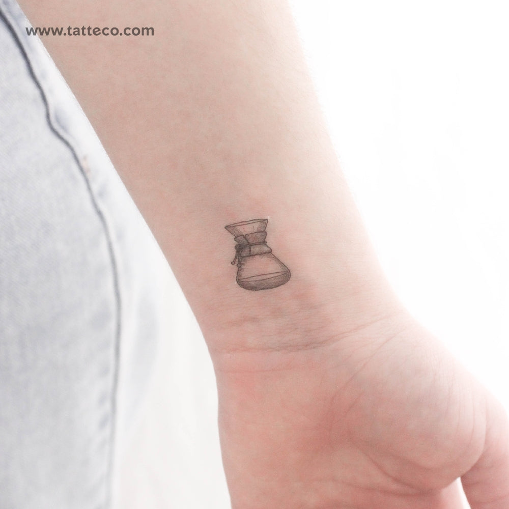 Chemex Coffeemaker Temporary Tattoo - Set of 3