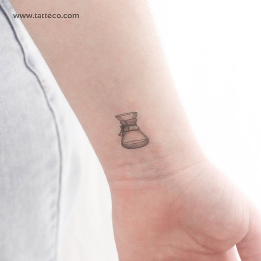 Tatuaje temporal de cafetera Chemex (juego de 3)