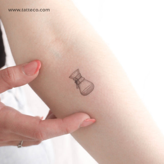 Tatuaje temporal de cafetera Chemex (juego de 3)