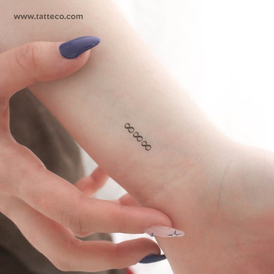 Tatuaje temporal vertical pequeño 888 - Juego de 3